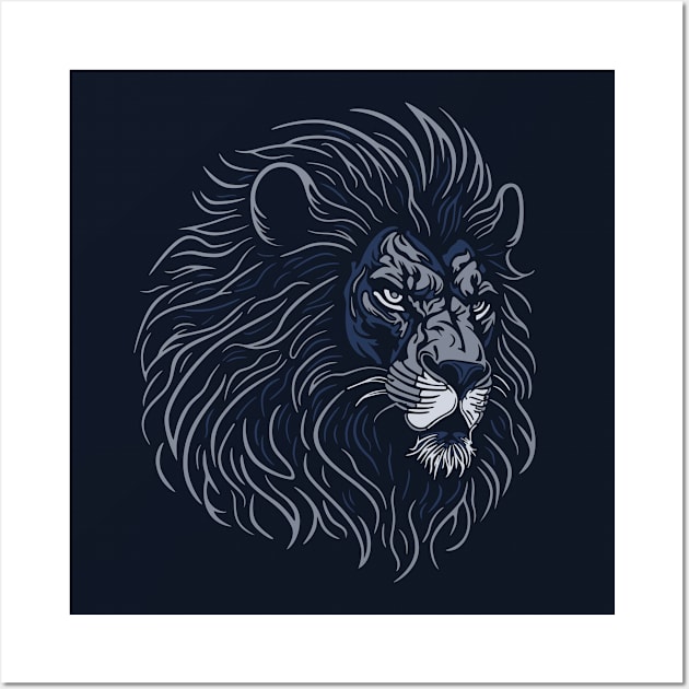 Majestic Lion Head - night Wall Art by NeverDrewBefore